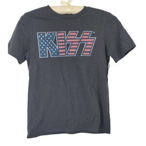 New Kiss Kids Black Kiss Short Sleeve T-shirt Size 8